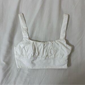 Princess Polly White Ruched Bustier Crop Top